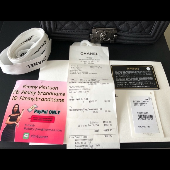 Chanel Boy Ruthenium Medium Gray Caviar Leather - Picture 8 of 8